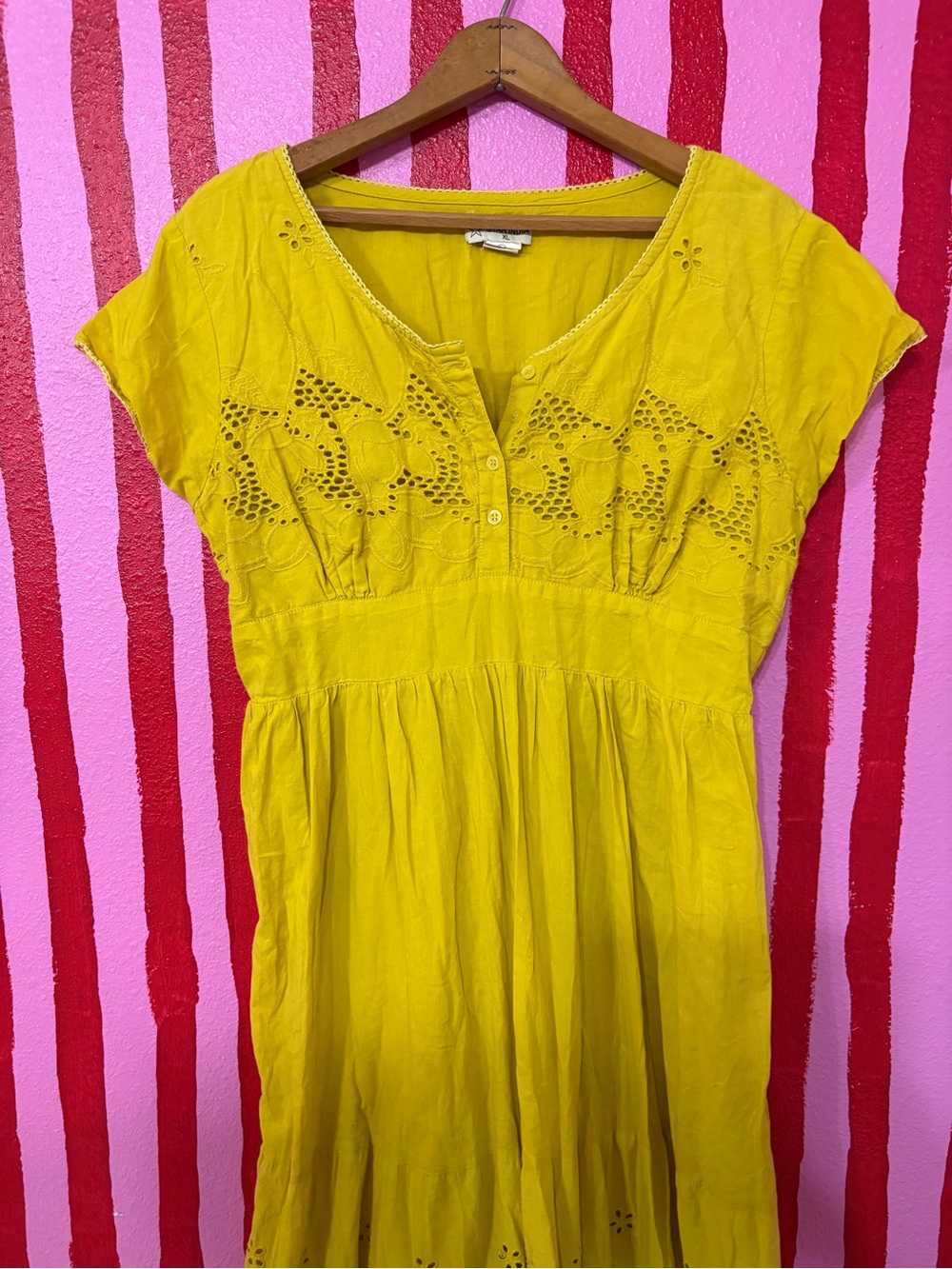 Sunshine Yellow Eyelet Maxi Dress